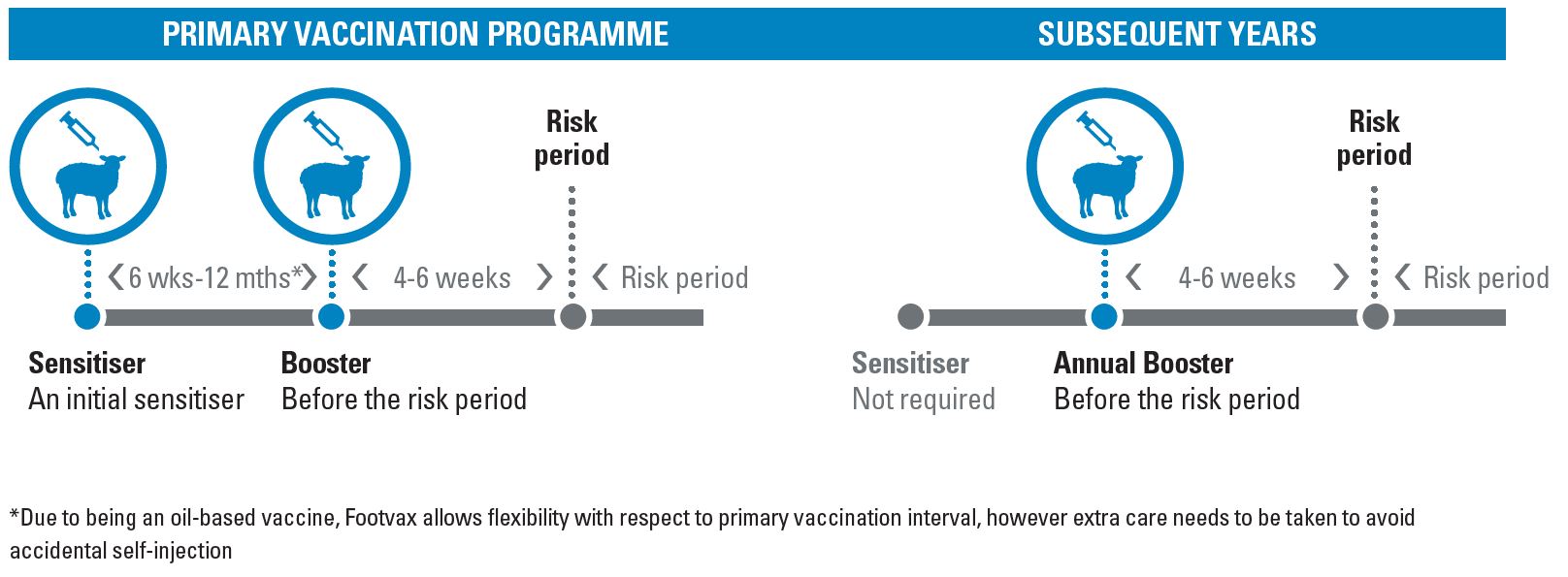 Recommended vaccination programme for Footvax